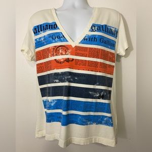 Galliano Ladies Size Large NWT V Neck Tee Shirt